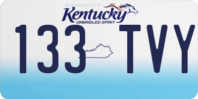 KY license plate 133TVY