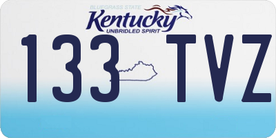 KY license plate 133TVZ
