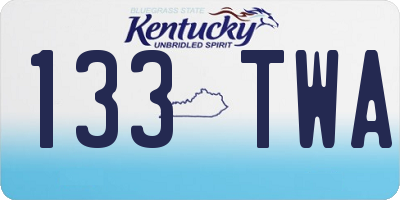 KY license plate 133TWA