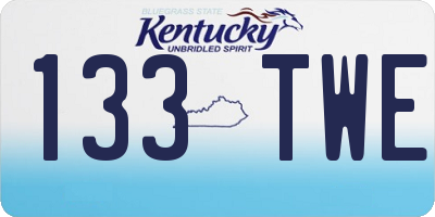 KY license plate 133TWE