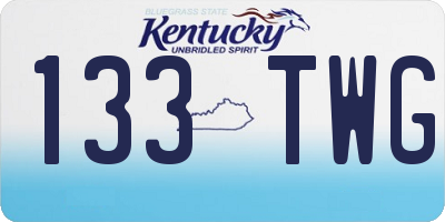 KY license plate 133TWG