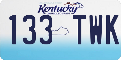 KY license plate 133TWK