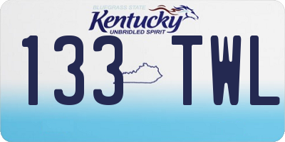 KY license plate 133TWL