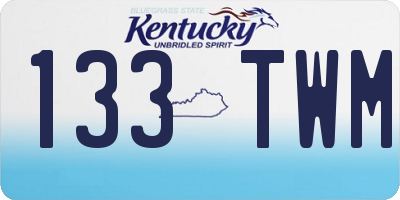 KY license plate 133TWM