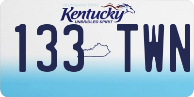 KY license plate 133TWN