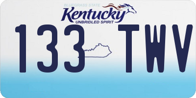 KY license plate 133TWV