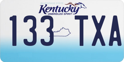 KY license plate 133TXA