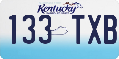 KY license plate 133TXB