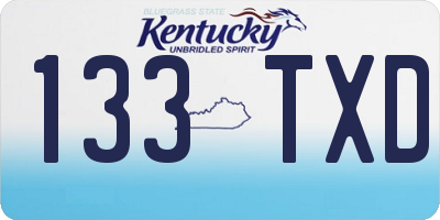 KY license plate 133TXD