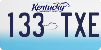 KY license plate 133TXE