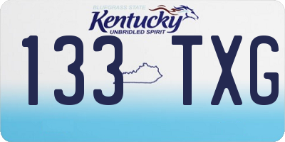 KY license plate 133TXG