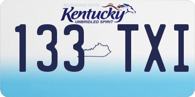 KY license plate 133TXI