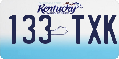 KY license plate 133TXK