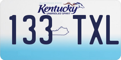 KY license plate 133TXL