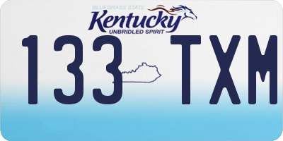 KY license plate 133TXM