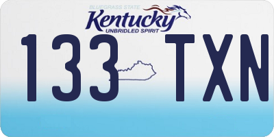 KY license plate 133TXN