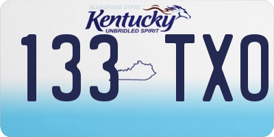 KY license plate 133TXO