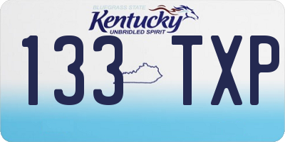 KY license plate 133TXP