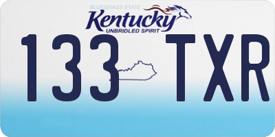 KY license plate 133TXR