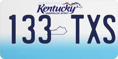 KY license plate 133TXS