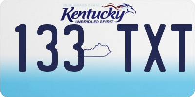 KY license plate 133TXT