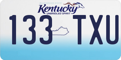 KY license plate 133TXU