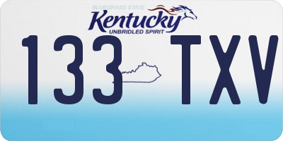 KY license plate 133TXV