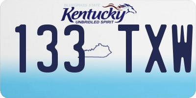 KY license plate 133TXW