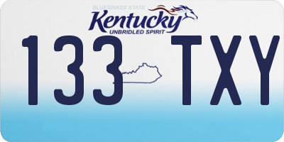 KY license plate 133TXY
