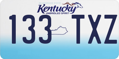 KY license plate 133TXZ