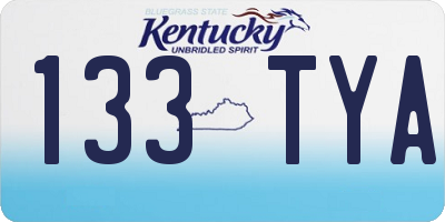 KY license plate 133TYA
