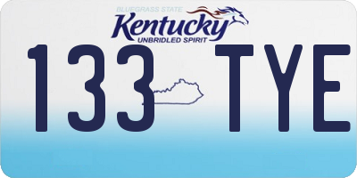 KY license plate 133TYE