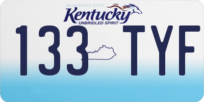 KY license plate 133TYF
