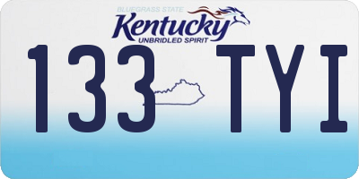 KY license plate 133TYI