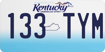 KY license plate 133TYM