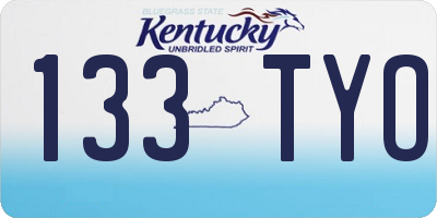 KY license plate 133TYO