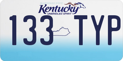 KY license plate 133TYP