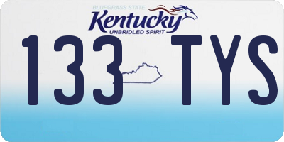 KY license plate 133TYS