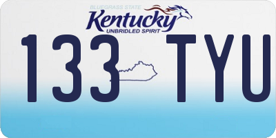 KY license plate 133TYU