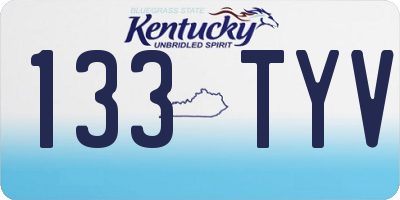 KY license plate 133TYV