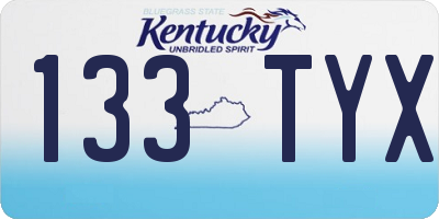 KY license plate 133TYX