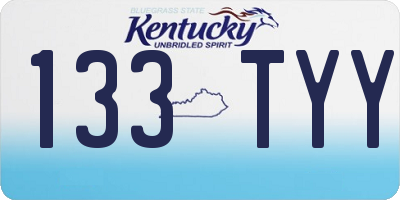 KY license plate 133TYY