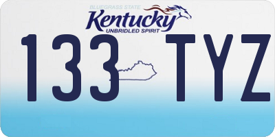 KY license plate 133TYZ