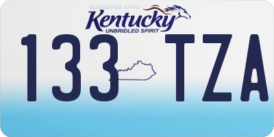 KY license plate 133TZA