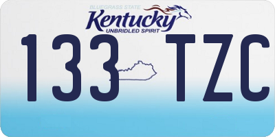 KY license plate 133TZC