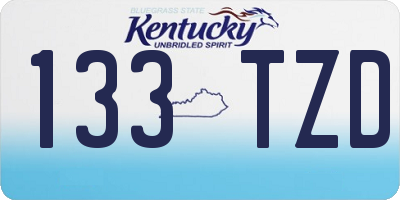 KY license plate 133TZD