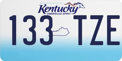 KY license plate 133TZE