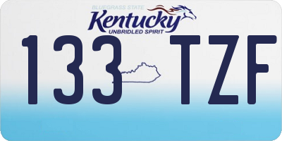 KY license plate 133TZF
