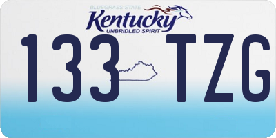KY license plate 133TZG