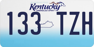 KY license plate 133TZH